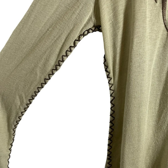 VINTAGE Tail Bait Wool Blend Embroidered Studded Open Cardigan in Tan Size S - Picture 5 of 12